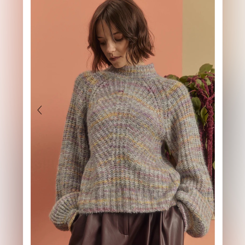 Nicholas Maliya Marled Alpaca Blend Sweater Size Small